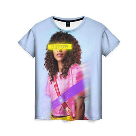 Женская футболка 3D с принтом сериал Euphoria в Новосибирске, 100% полиэфир ( синтетическое хлопкоподобное полотно) | прямой крой, круглый вырез горловины, длина до линии бедер | zendaya | зендея | ру беннетт | сериал euphoria | эйфория