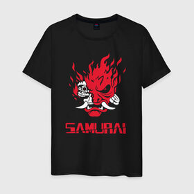 Мужская футболка хлопок с принтом Cyberpunk 2077 в Новосибирске, 100% хлопок | прямой крой, круглый вырез горловины, длина до линии бедер, слегка спущенное плечо. | 2077 | cyberpunk | cyberpunk 2077 | dc | games | marvel | ps4 | samurai | игры | киану | самурай