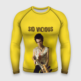 Мужской рашгард 3D с принтом Sid Vicious в Новосибирске,  |  | england | music | my way | no future | sid and nancy | sid vicious | trash | музыка | панк | рок | сид вишес | сид и ненси