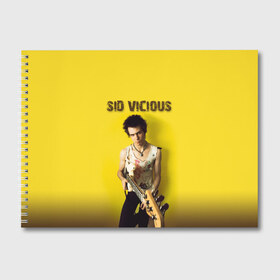 Альбом для рисования с принтом Sid Vicious в Новосибирске, 100% бумага
 | матовая бумага, плотность 200 мг. | Тематика изображения на принте: england | music | my way | no future | sid and nancy | sid vicious | trash | музыка | панк | рок | сид вишес | сид и ненси