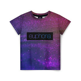Детская футболка 3D с принтом сериал Euphoria в Новосибирске, 100% гипоаллергенный полиэфир | прямой крой, круглый вырез горловины, длина до линии бедер, чуть спущенное плечо, ткань немного тянется | zendaya | зендея | ру беннетт | сериал euphoria | эйфория