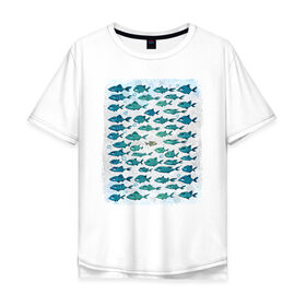 Мужская футболка хлопок Oversize с принтом Меланхолично-скептичные рыбы в Новосибирске, 100% хлопок | свободный крой, круглый ворот, “спинка” длиннее передней части | bird born | арт | иллюстрация | ирония | мы | общество | подозревака | противостояние | рыбы | сопротивление | социум | юмор | я