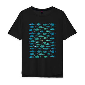 Мужская футболка хлопок Oversize с принтом Меланхолично-скептичные рыбы в Новосибирске, 100% хлопок | свободный крой, круглый ворот, “спинка” длиннее передней части | bird born | арт | иллюстрация | ирония | мы | общество | подозревака | противостояние | рыбы | сопротивление | социум | юмор | я
