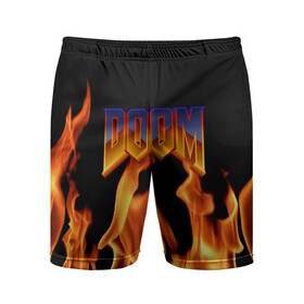 Мужские шорты спортивные с принтом DOOM в Новосибирске,  |  | doom | doom eternal | game | дум | игры