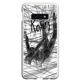 Чехол для Samsung S10E с принтом Korn The Nothing в Новосибирске, Силикон | Область печати: задняя сторона чехла, без боковых панелей | alternative | heavy | korn | koяn | metal | rapcore | rock | the nothing | youll never find me | джонатан дэвис | корн | корни | коян | ню метал | нюметал | рок