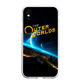 Чехол для iPhone XS Max матовый с принтом The Outer Worlds в Новосибирске, Силикон | Область печати: задняя сторона чехла, без боковых панелей | Тематика изображения на принте: e3 | fallout: new vegas | neverwinter nights | obsidian entertainment | pathfinder | pillars of eternity | the outer worlds | tow | внешние миры | внешний мир | е3 | игра | обсидиан интертеймент