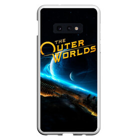 Чехол для Samsung S10E с принтом The Outer Worlds в Новосибирске, Силикон | Область печати: задняя сторона чехла, без боковых панелей | Тематика изображения на принте: e3 | fallout: new vegas | neverwinter nights | obsidian entertainment | pathfinder | pillars of eternity | the outer worlds | tow | внешние миры | внешний мир | е3 | игра | обсидиан интертеймент