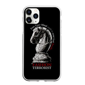 Чехол для iPhone 11 Pro матовый с принтом A Fashion Terrorist в Новосибирске, Силикон |  | Тематика изображения на принте: black | chess | cool | figure | horse | red | slogan | style | white | белый | конь | красный | лошадь | прикольный | слоган | стиль | фигура | черный | шахматы