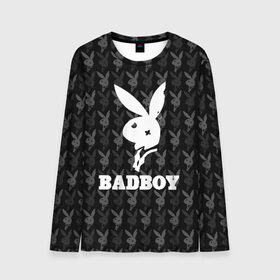 Мужской лонгслив 3D с принтом Bad boy в Новосибирске, 100% полиэстер | длинные рукава, круглый вырез горловины, полуприлегающий силуэт | Тематика изображения на принте: bad boy | bite | bow tie | broken | cool | ear | fighter | logo | man | playboy | rabbit | sign | symbol | white | белый | битый | боец | галстук бабочка | знак | кролик | логотип | любовь | мальчик | мужчина | откушенное | прикольный | сим