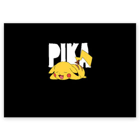 Поздравительная открытка с принтом Пика в Новосибирске, 100% бумага | плотность бумаги 280 г/м2, матовая, на обратной стороне линовка и место для марки
 | Тематика изображения на принте: pikachu | pokeball | pokemon | пикачу | покебол | покемоны