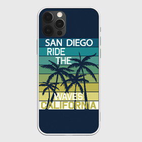 Чехол для iPhone 12 Pro Max с принтом California в Новосибирске, Силикон |  | california | cool | palm trees | san diego | stripes | travel | калифорния | пальмы | полосы | прикольный | путешествие | сан диего