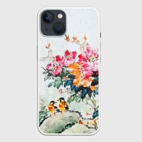 Чехол для iPhone 13 с принтом Японские цветы в Новосибирске,  |  | japan | japanese | искусство | картина | цветы | япония | японская гравюра | японская картина