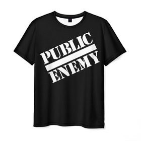Мужская футболка 3D с принтом Public Enemy в Новосибирске, 100% полиэфир | прямой крой, круглый вырез горловины, длина до линии бедер | public enemy | rap | реп | рэп