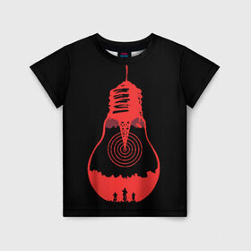 Детская футболка 3D с принтом Лампочка в Новосибирске, 100% гипоаллергенный полиэфир | прямой крой, круглый вырез горловины, длина до линии бедер, чуть спущенное плечо, ткань немного тянется | 