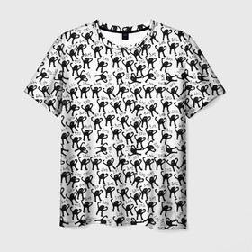 Мужская футболка 3D с принтом ЪУЪ в Новосибирске, 100% полиэфир | прямой крой, круглый вырез горловины, длина до линии бедер | cursed cat | meme | pattern | truxkot19 | кот мем | мем с котом | мемы | паттерн | прикол | съука | черный кот | ъуъ съука | юмор