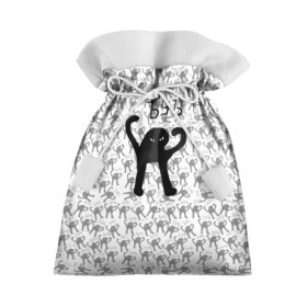 Подарочный 3D мешок с принтом ЪУЪ в Новосибирске, 100% полиэстер | Размер: 29*39 см | cursed cat | meme | pattern | truxkot19 | кот мем | мем с котом | мемы | паттерн | прикол | съука | черный кот | ъуъ съука | юмор