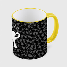 Кружка с полной запечаткой с принтом ЪУЪ в Новосибирске, керамика | ёмкость 330 мл | cursed cat | meme | pattern | truxkot19 | кот мем | мем с котом | мемы | паттерн | прикол | съука | черный кот | ъуъ съука | юмор