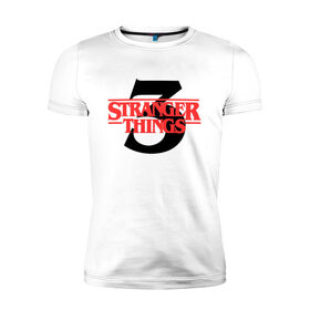 Мужская футболка премиум с принтом STRANGER THINGS 3 в Новосибирске, 92% хлопок, 8% лайкра | приталенный силуэт, круглый вырез ворота, длина до линии бедра, короткий рукав | 