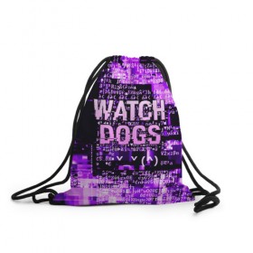 Рюкзак-мешок 3D с принтом WATCH DOGS в Новосибирске, 100% полиэстер | плотность ткани — 200 г/м2, размер — 35 х 45 см; лямки — толстые шнурки, застежка на шнуровке, без карманов и подкладки | action | ct os | ded sec | fox | game | hacker | legion | watch dogs | watch dogs 2 | watch dogs legion | знак лиса | игра | компьютерная игра | легион | хакер