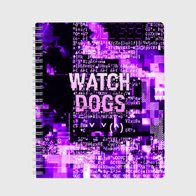 Тетрадь с принтом WATCH DOGS в Новосибирске, 100% бумага | 48 листов, плотность листов — 60 г/м2, плотность картонной обложки — 250 г/м2. Листы скреплены сбоку удобной пружинной спиралью. Уголки страниц и обложки скругленные. Цвет линий — светло-серый
 | action | ct os | ded sec | fox | game | hacker | legion | watch dogs | watch dogs 2 | watch dogs legion | знак лиса | игра | компьютерная игра | легион | хакер