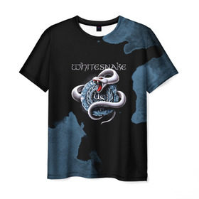 Мужская футболка 3D с принтом WHITESNAKE в Новосибирске, 100% полиэфир | прямой крой, круглый вырез горловины, длина до линии бедер | whitesnake | ws | белая змея | блюз | вайт | вайтснек | вс | глэм | джоэл хокстра | дэвид ковердэйл | майкл девин | метал | микеле луппи | реб бич | рок группа | снек | томми олдридж | хард | хеви