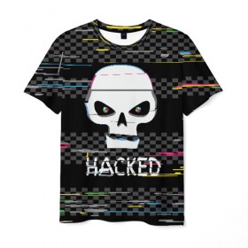 Мужская футболка 3D с принтом Hacked в Новосибирске, 100% полиэфир | прямой крой, круглый вырез горловины, длина до линии бедер | hacker | hacknet | взлом | виртуальность | кибер | киберпанк | программист | хакер