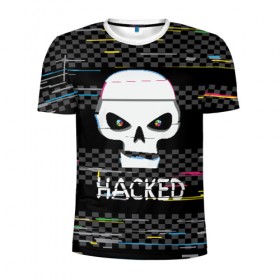 Мужская футболка 3D спортивная с принтом Hacked в Новосибирске, 100% полиэстер с улучшенными характеристиками | приталенный силуэт, круглая горловина, широкие плечи, сужается к линии бедра | hacker | hacknet | взлом | виртуальность | кибер | киберпанк | программист | хакер