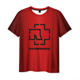 Мужская футболка 3D с принтом Rammstein. в Новосибирске, 100% полиэфир | прямой крой, круглый вырез горловины, длина до линии бедер | 3d | hard | logo | metal | music | rammstein | rock | вектор | геометрия | градиент | знак | иллюстрация | клетка | кубики | лого | метал | музыка | рамштайн | рок | символ | текстура