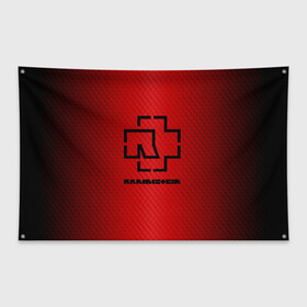Флаг-баннер с принтом Rammstein в Новосибирске, 100% полиэстер | размер 67 х 109 см, плотность ткани — 95 г/м2; по краям флага есть четыре люверса для крепления | 3d | hard | logo | metal | music | rammstein | rock | вектор | геометрия | градиент | знак | иллюстрация | клетка | кубики | лого | метал | музыка | рамштайн | рок | символ | текстура