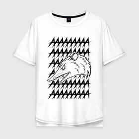 Мужская футболка хлопок Oversize с принтом Злой опосум в Новосибирске, 100% хлопок | свободный крой, круглый ворот, “спинка” длиннее передней части | животные | крик | опоссум
