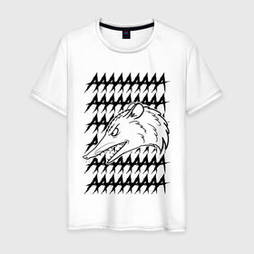 Мужская футболка хлопок с принтом Злой опосум в Новосибирске, 100% хлопок | прямой крой, круглый вырез горловины, длина до линии бедер, слегка спущенное плечо. | Тематика изображения на принте: животные | крик | опоссум