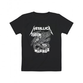 Детская футболка хлопок с принтом Metallica в Новосибирске, 100% хлопок | круглый вырез горловины, полуприлегающий силуэт, длина до линии бедер | metalica | metallica | группа | джеймс хэтфилд | кирк хэмметт | ларс ульрих | метал | металика | металлика | миталика | музыка | роберт трухильо | рок | трэш | трэшметал | хард | хеви