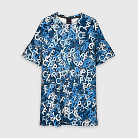 Детское платье 3D с принтом FCZP в Новосибирске, 100% полиэстер | прямой силуэт, чуть расширенный к низу. Круглая горловина, на рукавах — воланы | fcz | белый | буквы | зенит | паттерн | питер | санкт петербург | сине бело голубые | синий | спб
