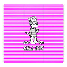 Магнитный плакат 3Х3 с принтом Lil Peep (Hell Boy) в Новосибирске, Полимерный материал с магнитным слоем | 9 деталей размером 9*9 см | alone | boy | hell | hell boy | lil | lil peep | peep | rap | sad | лил пип | маленький пип | пип | реп | рэп