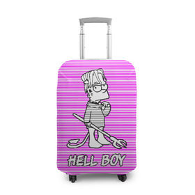 Чехол для чемодана 3D с принтом Lil Peep (Hell Boy) в Новосибирске, 86% полиэфир, 14% спандекс | двустороннее нанесение принта, прорези для ручек и колес | alone | boy | hell | hell boy | lil | lil peep | peep | rap | sad | лил пип | маленький пип | пип | реп | рэп
