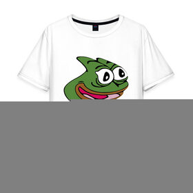 Мужская футболка хлопок Oversize с принтом Pepega в Новосибирске, 100% хлопок | свободный крой, круглый ворот, “спинка” длиннее передней части | Тематика изображения на принте: feels bad man | feels good man | pepe | pepe the frog | sad pepe | грустная лягушка | пепе | пепега