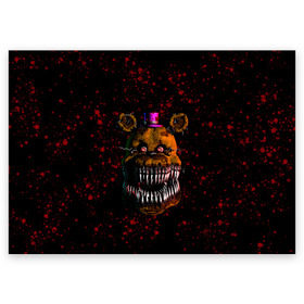 Поздравительная открытка с принтом FNAF Nightmare в Новосибирске, 100% бумага | плотность бумаги 280 г/м2, матовая, на обратной стороне линовка и место для марки
 | blood | five nights at freddy’s | fnaf | game | horror | игра | кровь | пять ночей у фредди | ужас | фнаф | фреди