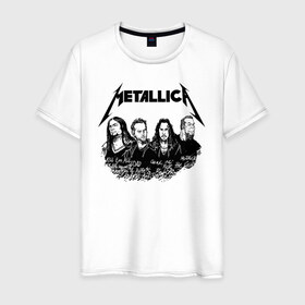 Мужская футболка хлопок с принтом Metallica в Новосибирске, 100% хлопок | прямой крой, круглый вырез горловины, длина до линии бедер, слегка спущенное плечо. | metalica | metallica | группа | джеймс хэтфилд | кирк хэмметт | ларс ульрих | метал | металика | металлика | миталика | музыка | роберт трухильо | рок | трэш | трэшметал | хард | хеви