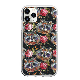 Чехол для iPhone 11 Pro Max матовый с принтом Еноты в Новосибирске, Силикон |  | animals | art | drawing | embroidery | flower | raccoons | rose | touches | wild | вышивка | дикие | еноты | животные | звери | искусство | рисунок | роза | цветок | штрихи