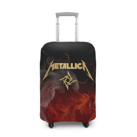 Чехол для чемодана 3D с принтом METALLICA в Новосибирске, 86% полиэфир, 14% спандекс | двустороннее нанесение принта, прорези для ручек и колес | metallica | rock | джеймс хэтфилд | джейсон ньюстед | дэйв мастейн | кирк хэмметт | клифф бёртон | ларс ульрих | металлика | музыка | роберт трухильо | рок