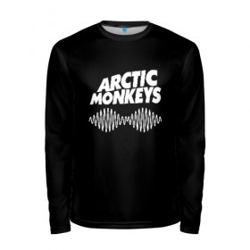 Мужской лонгслив 3D с принтом ARCTIC MONKEYS в Новосибирске, 100% полиэстер | длинные рукава, круглый вырез горловины, полуприлегающий силуэт | arctic monkeys | арктик манкис | арктические мартышки