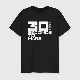 Мужская футболка премиум с принтом 30 SECONDS TO MARS в Новосибирске, 92% хлопок, 8% лайкра | приталенный силуэт, круглый вырез ворота, длина до линии бедра, короткий рукав | Тематика изображения на принте: 30 seconds to mars | 30 секунд до марса | джаред лето
