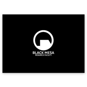 Поздравительная открытка с принтом BLACK MESA в Новосибирске, 100% бумага | плотность бумаги 280 г/м2, матовая, на обратной стороне линовка и место для марки
 | aperture laboratorie | black mesa | gordon freeman | half life | half life 3 | valve | блэк меса | вэлв | гордон фриман | халф лайф