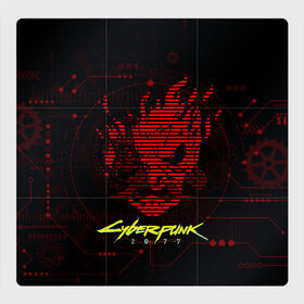 Магнитный плакат 3Х3 с принтом CYBERPUNK 2077 - Самурай в Новосибирске, Полимерный материал с магнитным слоем | 9 деталей размером 9*9 см | 2077 | cyber | cyberpunk | demon | glitch | keanu | logo | punk | reeves | samurai | symbol | team | trauma | глитч | демон | киану | кибер | киберпанк | клан | лого | логотип | огонь | панк | ривз | самурай | символ