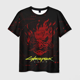 Мужская футболка 3D с принтом CYBERPUNK 2077 - Самурай в Новосибирске, 100% полиэфир | прямой крой, круглый вырез горловины, длина до линии бедер | 2077 | cyber | cyberpunk | demon | glitch | keanu | logo | punk | reeves | samurai | symbol | team | trauma | глитч | демон | киану | кибер | киберпанк | клан | лого | логотип | огонь | панк | ривз | самурай | символ
