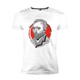 Мужская футболка премиум с принтом Винсент Ван Гог в Новосибирске, 92% хлопок, 8% лайкра | приталенный силуэт, круглый вырез ворота, длина до линии бедра, короткий рукав | 
