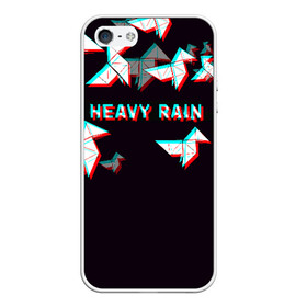 Чехол для iPhone 5/5S матовый с принтом Heavy Rain (Glitch) в Новосибирске, Силикон | Область печати: задняя сторона чехла, без боковых панелей | 3d | game | glitch | heavy rain | геометрия | глитч | игра | надпись | оригами | хеви рейн