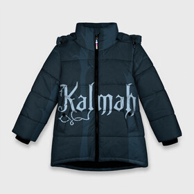 Зимняя куртка для девочек 3D с принтом группа Kalmah в Новосибирске, ткань верха — 100% полиэстер; подклад — 100% полиэстер, утеплитель — 100% полиэстер. | длина ниже бедра, удлиненная спинка, воротник стойка и отстегивающийся капюшон. Есть боковые карманы с листочкой на кнопках, утяжки по низу изделия и внутренний карман на молнии. 

Предусмотрены светоотражающий принт на спинке, радужный светоотражающий элемент на пуллере молнии и на резинке для утяжки. | death | kalmah | metal | группа | деревья | лес | логотип | метал | музыка | ночь | фантазия | эмблема