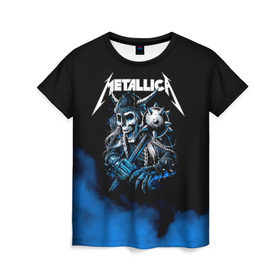 Женская футболка 3D с принтом Metallica в Новосибирске, 100% полиэфир ( синтетическое хлопкоподобное полотно) | прямой крой, круглый вырез горловины, длина до линии бедер | metalica | metallica | группа | джеймс хэтфилд | кирк хэмметт | ларс ульрих | метал | металика | металлика | миталика | музыка | роберт трухильо | рок | трэш | трэшметал | хард | хеви