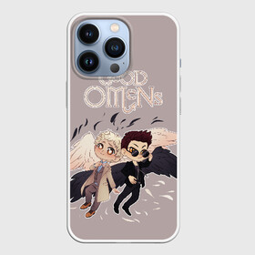 Чехол для iPhone 13 Pro с принтом Good Omens в Новосибирске,  |  | good | omens | sheen | tennant | азирафель | ангел | благие знамения | демон | кроули | падший | теннант | шин